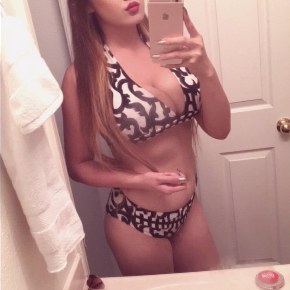 Black and white bikini